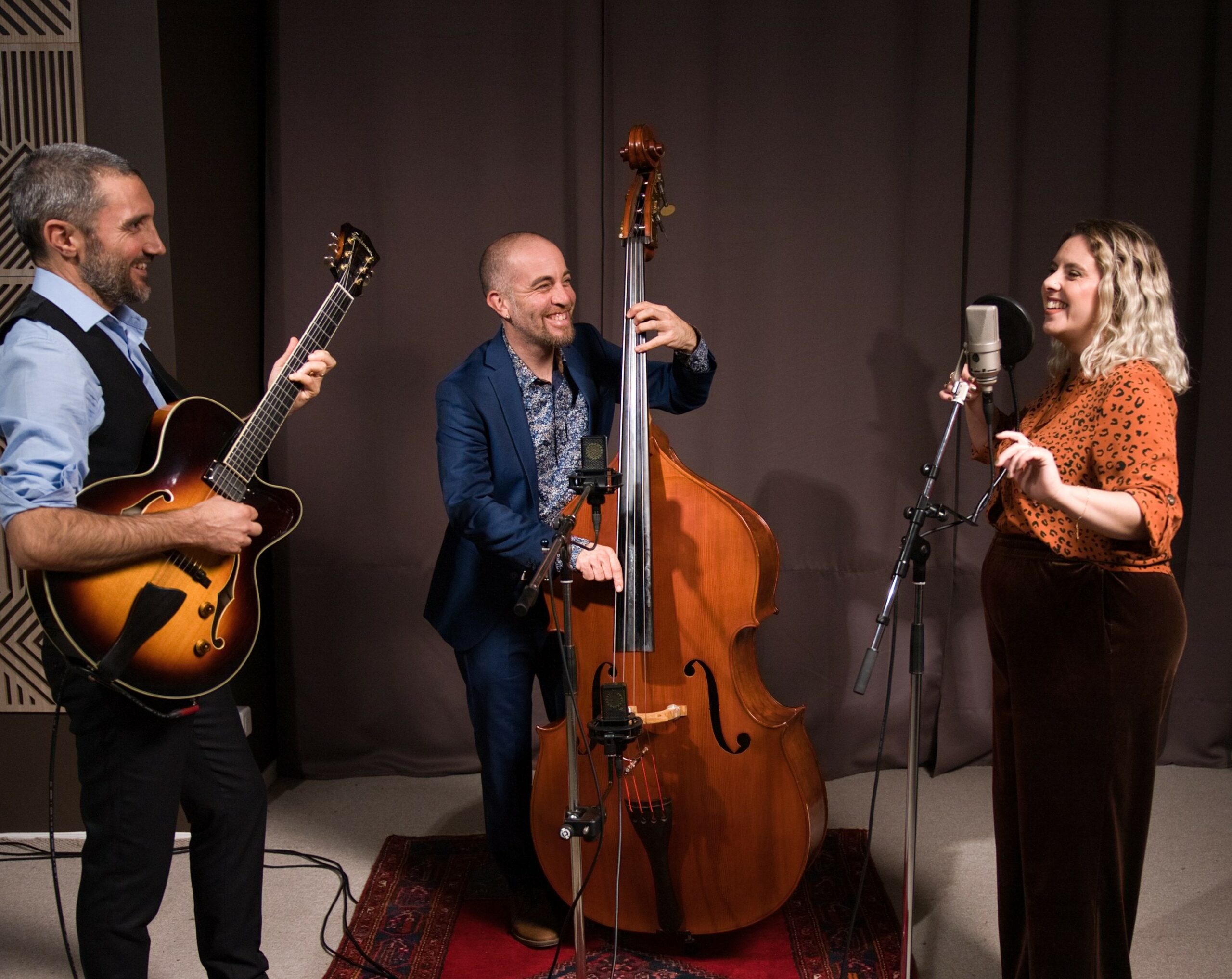 Rivers Trio en studio avec Lisa Caldognetto, Olivier Calvet et Damiens Larcher